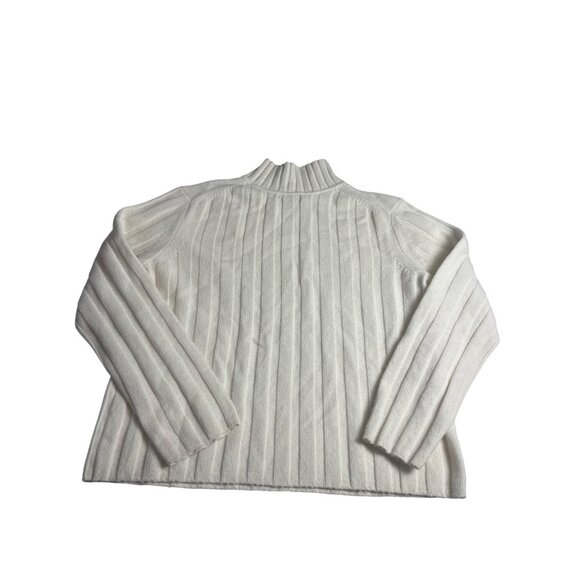 Banana Republic womens cream  Ribbed Mock Neck Sweater S 100% Merino Wool - Picture 2 of 10